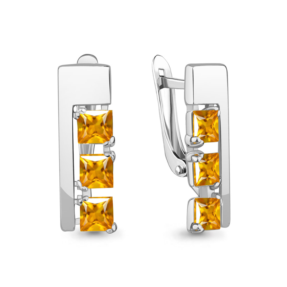

Серьги из серебра с цитрином Aquamarine Aquamarine 4779106_925_р, 4779106_925_р