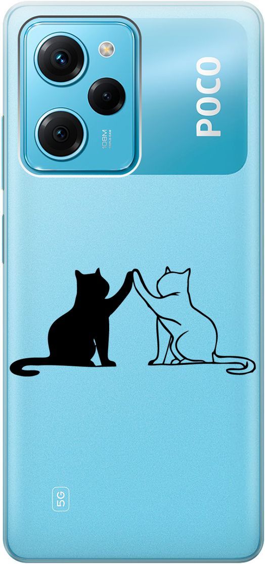 

Чехол на Poco X5 Pro 5G с 3D принтом "Cats" прозрачный, Прозрачный;черный, 158262