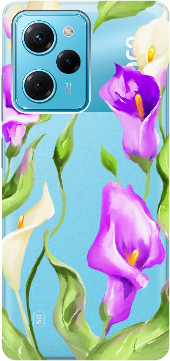 

Чехол на Poco X5 Pro 5G "Amazing Callas" прозрачный, Прозрачный;фиолетовый, 158262