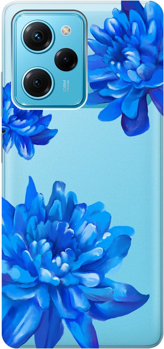 

Чехол на Poco X5 Pro 5G "Amazing Asters" прозрачный, Прозрачный;голубой, 158262