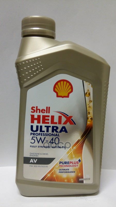 фото Shell масло моторное shell helix ultra professional av vw502 5w-40 синтетическое 1 л 55004