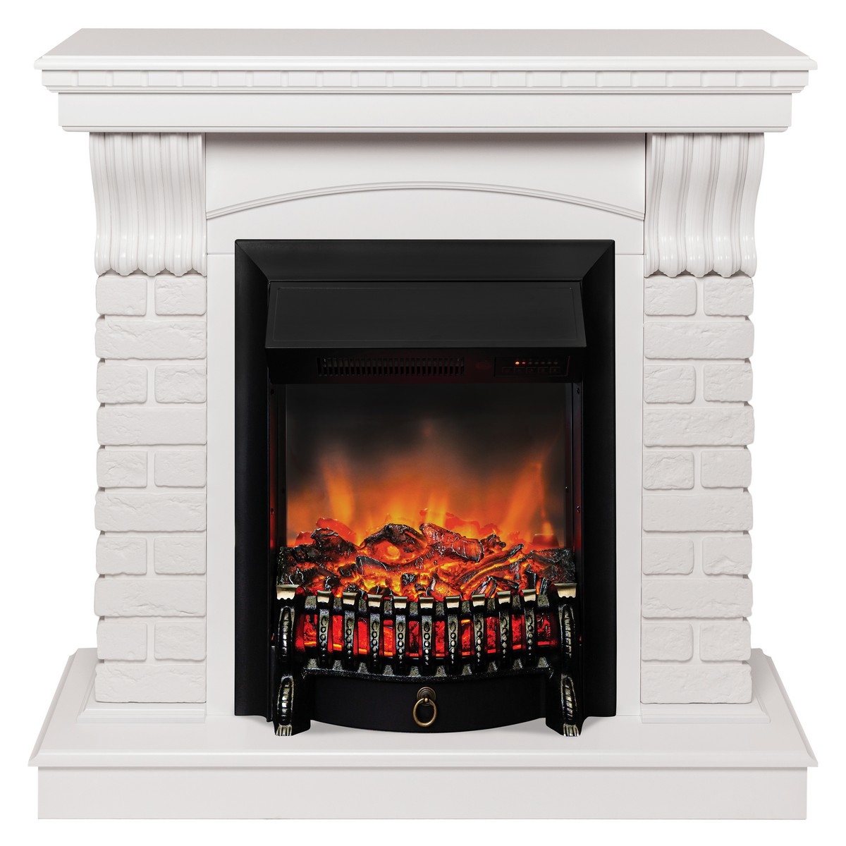 

Электрокамин RealFlame Jazz WT с Fobos s Lux BL, звук потрескивания дров, пульт ДУ., Электрокамин Jazz WT с очагом Fobos Lux Black RC