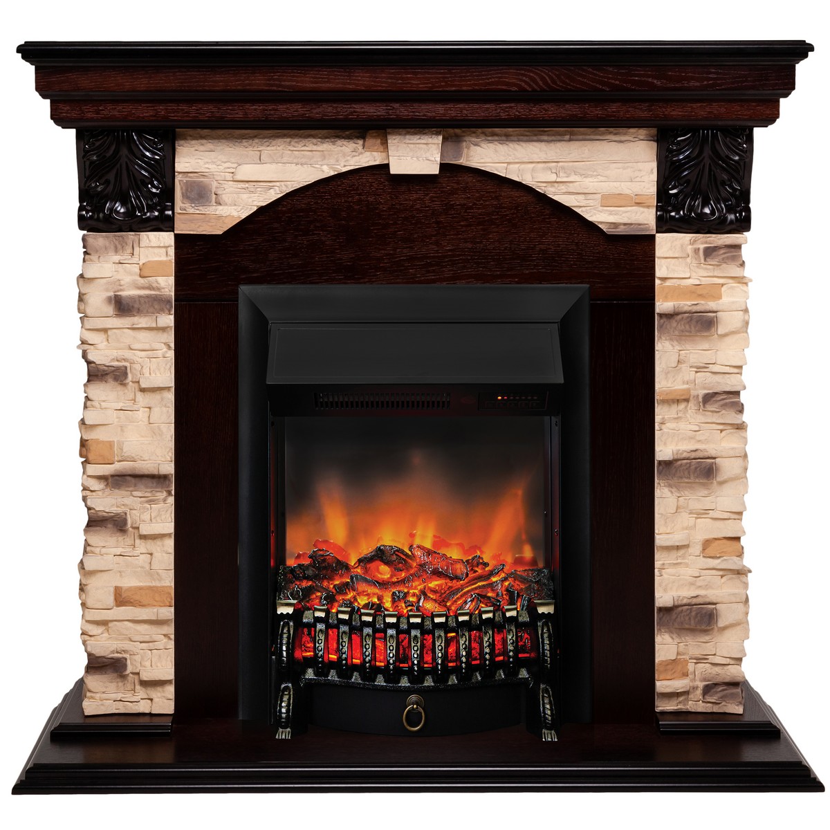 

Электрокамин RealFlame Dublin Coner Rock AO с очагом Fobos Lux BL, пульт ДУ, Электрокамин Dublin Corner Rock AO с очагом Fobos Lux Black RC