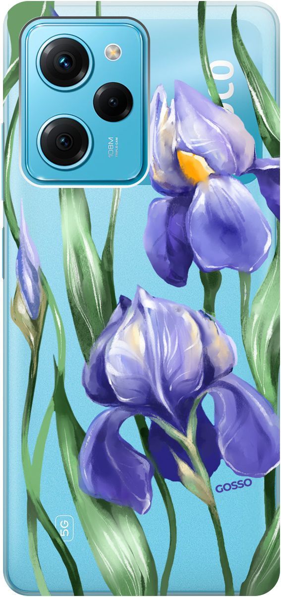 

Чехол на Poco X5 Pro 5G "Amazing Irises" прозрачный, Прозрачный;белый, 158261