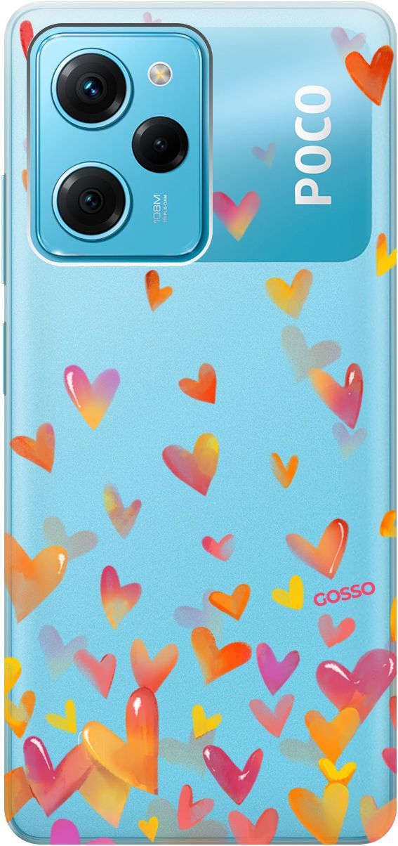 

Чехол на Poco X5 Pro 5G "Flying Hearts" прозрачный, Прозрачный;желтый, 158261