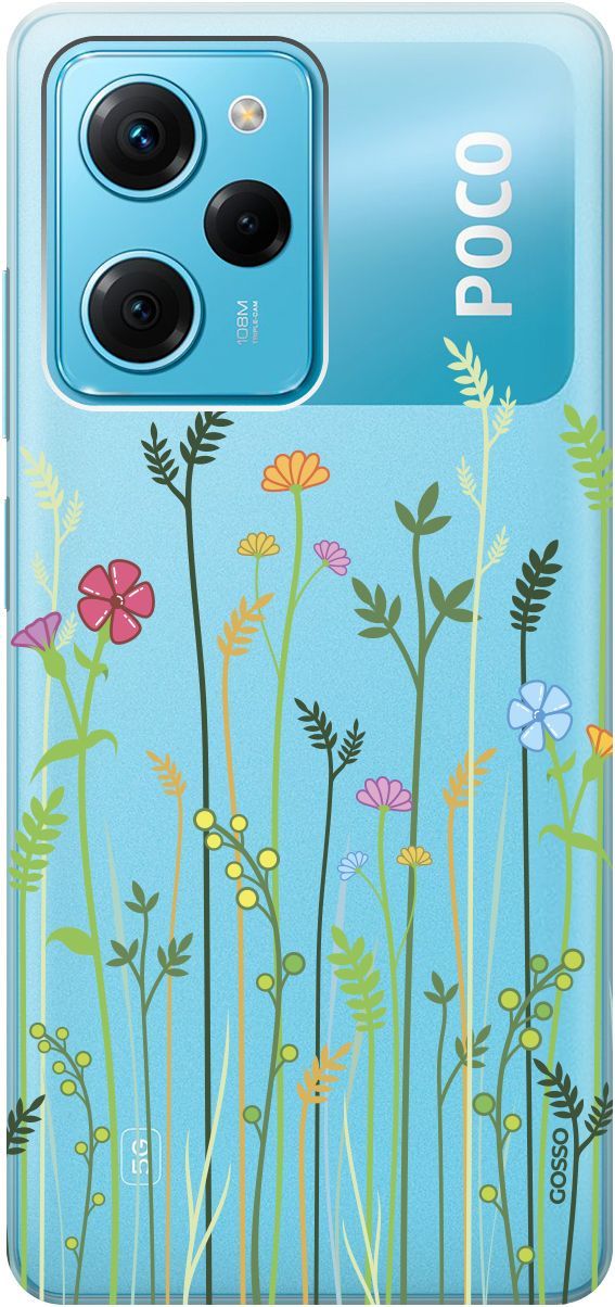 

Чехол на Poco X5 Pro 5G "Flowers and Fern" прозрачный, Прозрачный;желтый, 158261