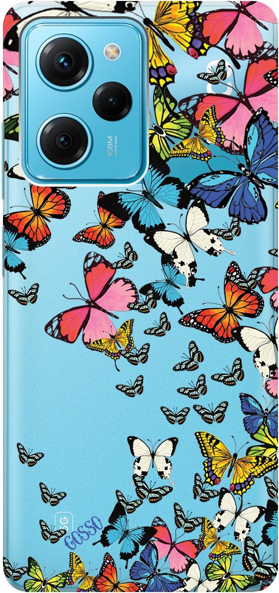 

Чехол на Poco X5 Pro 5G "Magic Butterflies" прозрачный, Прозрачный;желтый, 158261