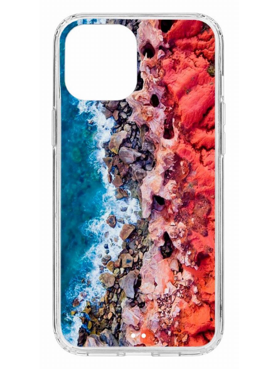 

Чехол на Apple iPhone 12 Pro Max Kruche Print Морской берег, Прозрачный;разноцветный;черный;белый