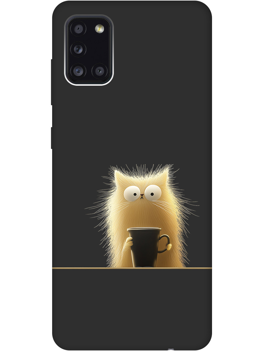 

Силиконовый чехол на Samsung Galaxy A31 с принтом "Котик с кружкой" матовый черный, Золотистый;белый;черный, 722871912