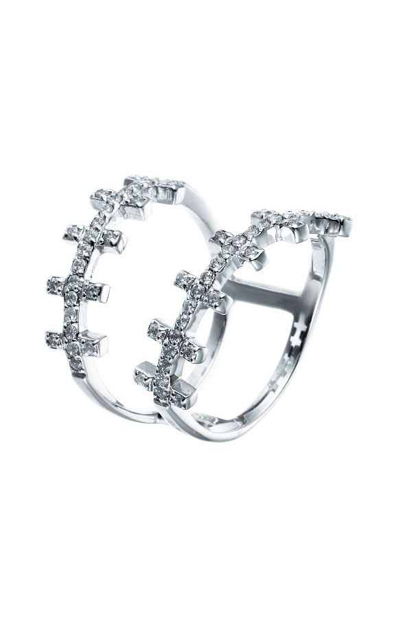 

Кольцо из серебра р. 18 Джей Ви R140260A_001_WG, фианит, R140260A_001_WG