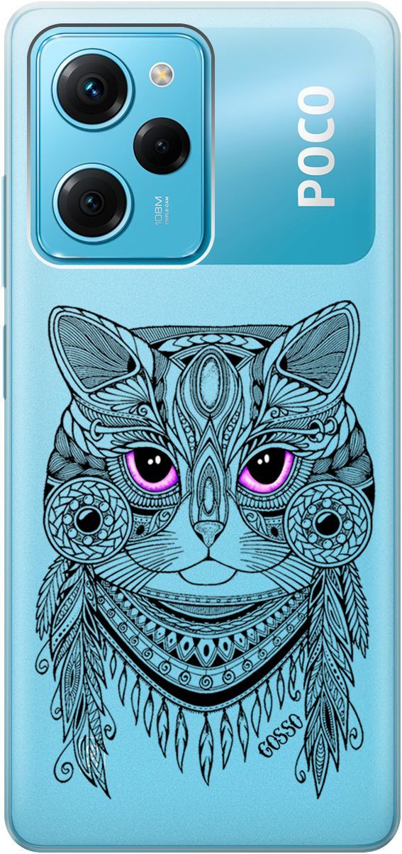 

Чехол на Xiaomi Poco X5 Pro 5G с 3D принтом "Grand Cat" прозрачный, Прозрачный;фиолетовый, 158261
