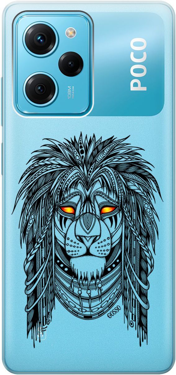 

Чехол на Poco X5 Pro 5G с 3D принтом "Grand Leo" прозрачный, Прозрачный;красный, 158261