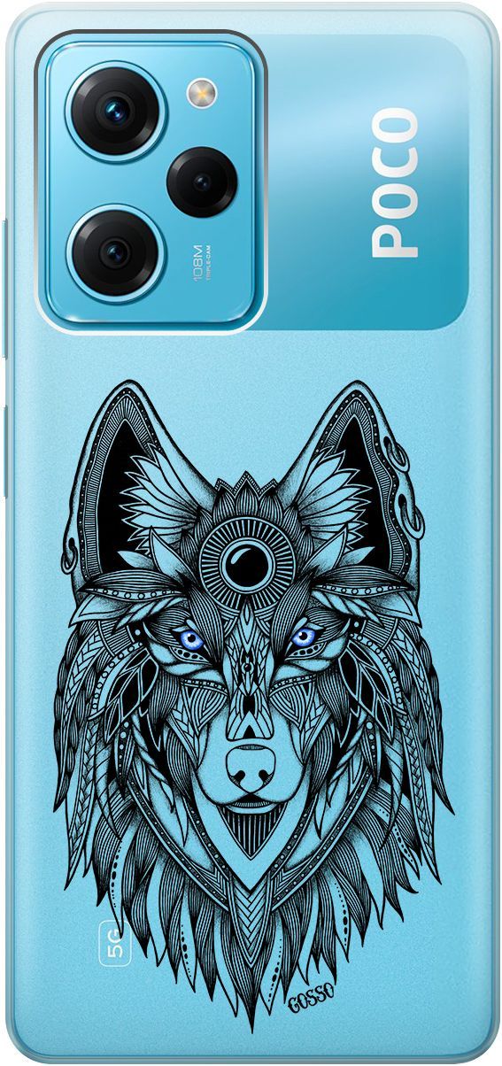 

Чехол на Xiaomi Poco X5 Pro 5G с 3D принтом "Grand Wolf" прозрачный, Прозрачный;голубой, 158261
