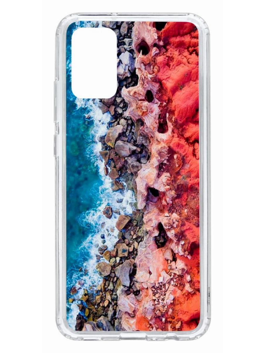 

Чехол на Samsung Galaxy A02s Kruche Print Морской берег, Прозрачный;разноцветный;черный;белый