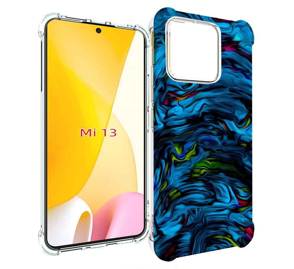

Чехол MyPads голубая краска в темноте для Xiaomi 13, Прозрачный, Tocco