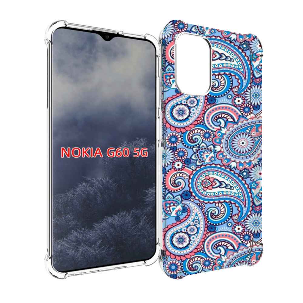 

Чехол MyPads красивый голубой арнамент для Nokia G60 5G, Прозрачный, Tocco
