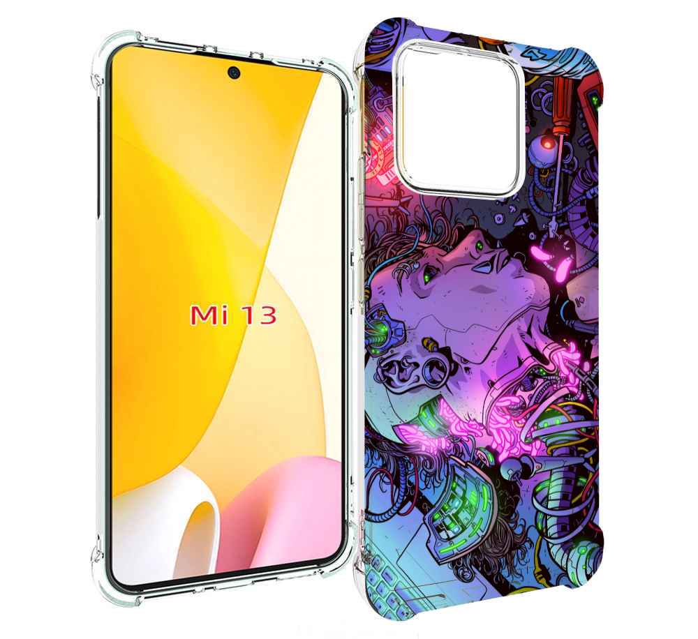 

Чехол MyPads голова робота мультик для Xiaomi 13, Прозрачный, Tocco