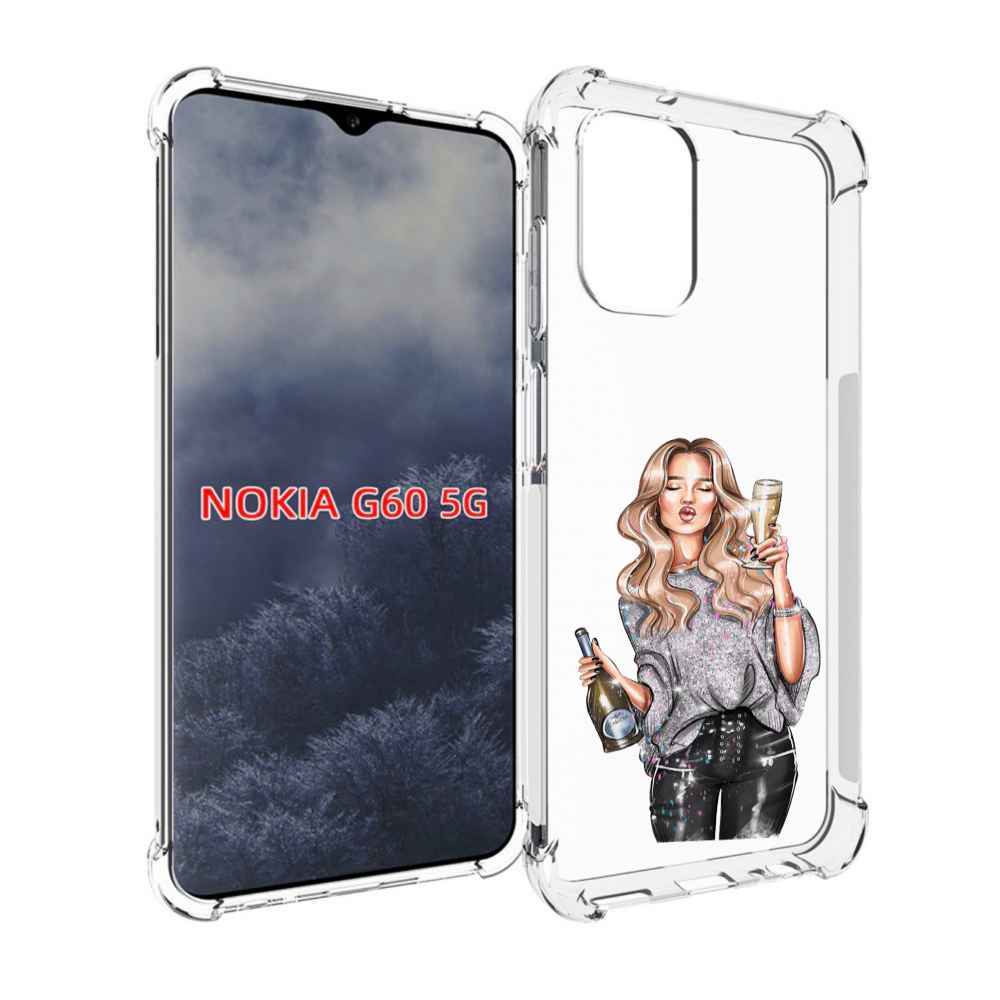 

Чехол MyPads красивая-любительница-шампанского женский для Nokia G60 5G, Прозрачный, Tocco