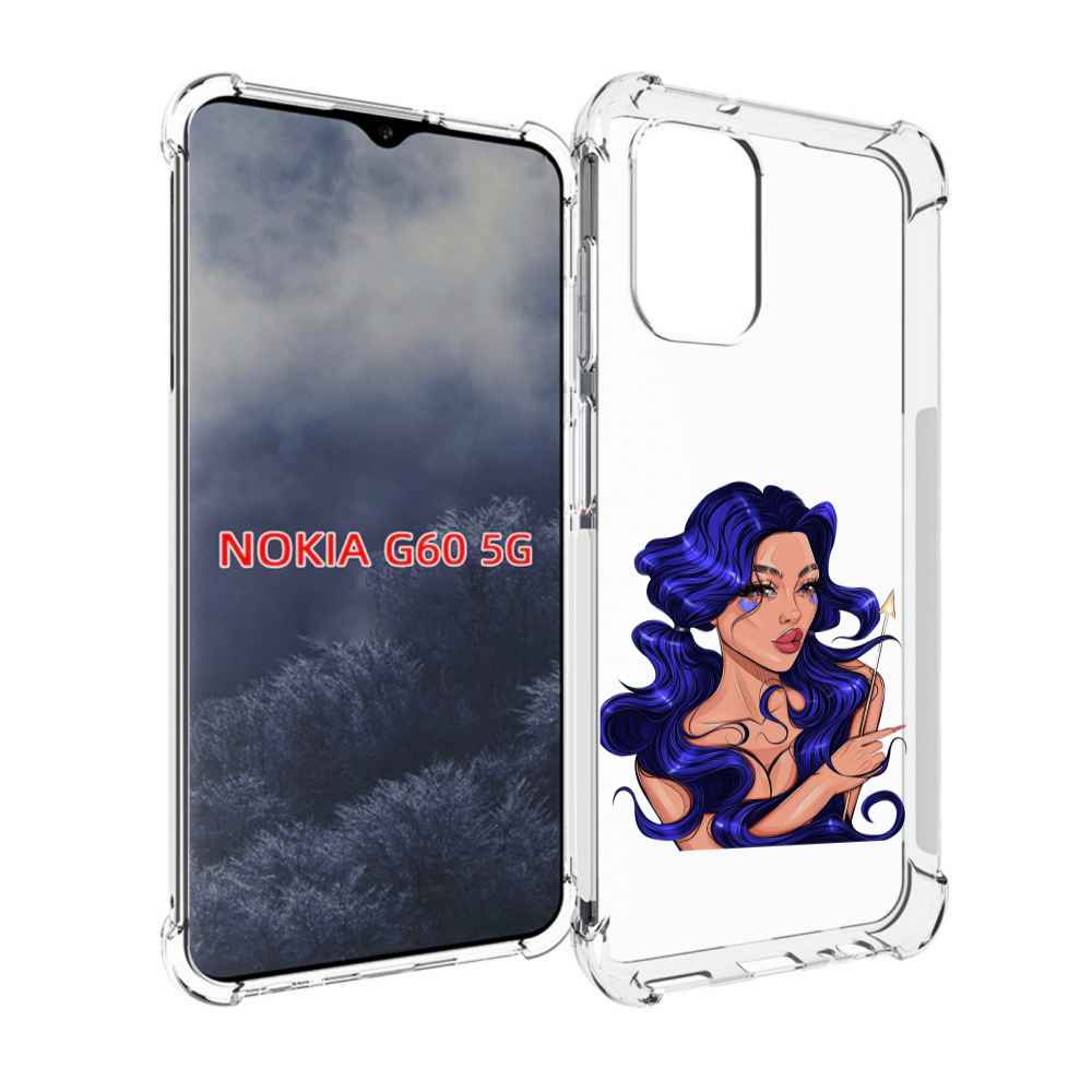 

Чехол MyPads красивая-девушка-с-синими-волосами женский для Nokia G60 5G, Прозрачный, Tocco