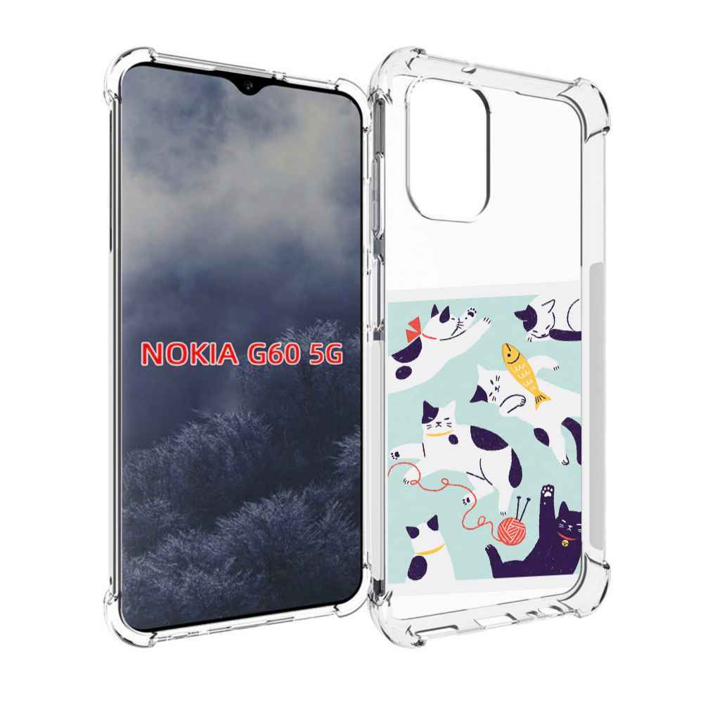 

Чехол MyPads коты-с-клубками для Nokia G60 5G, Прозрачный, Tocco