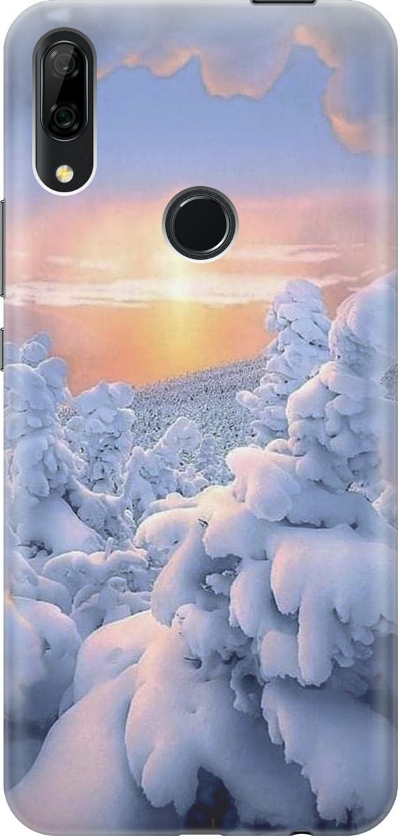 

Чехол на Honor 9X/9X Premium/Huawei P Smart Z/Y9 Prime (2019) "Заснеженный лес", Белый;голубой, 347