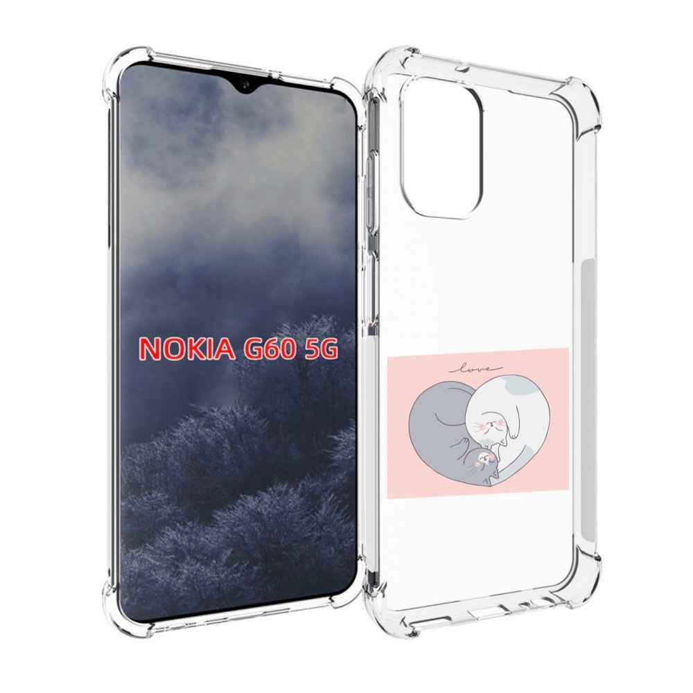 

Чехол MyPads котики-в-форме-сердца для Nokia G60 5G, Прозрачный, Tocco