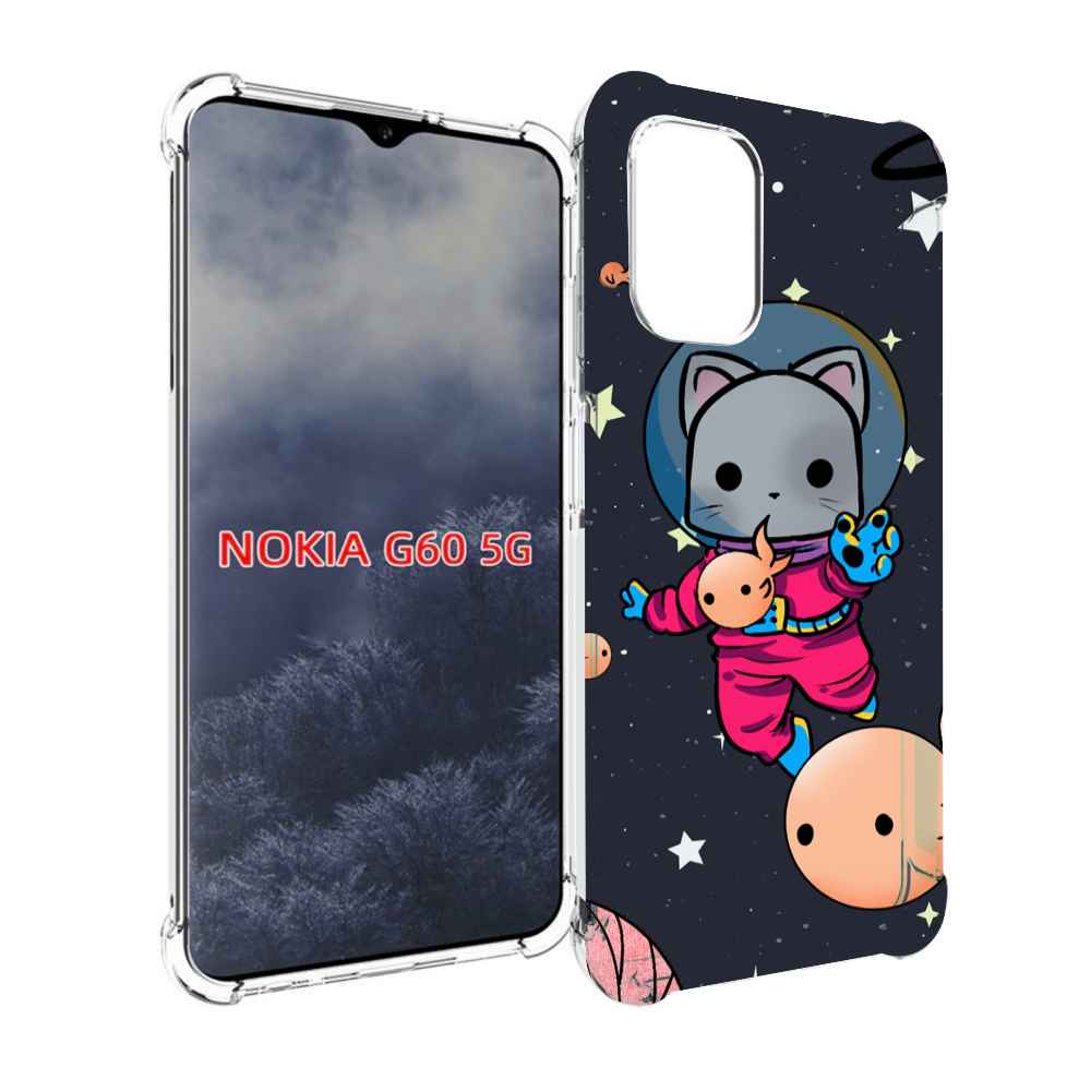 

Чехол MyPads котик-с-рыбкой-в-космосе для Nokia G60 5G, Прозрачный, Tocco