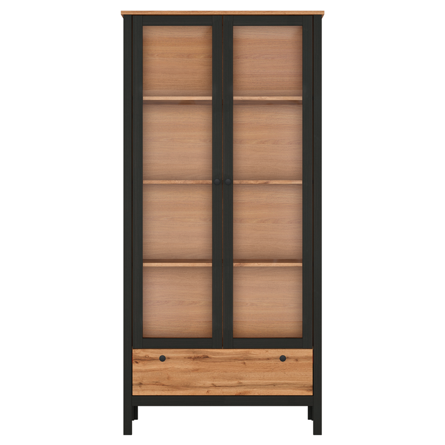 

Шкаф Loft REG2W1S, дуб вотан/черный, Коричневый;черный, Шкаф Loft REG2W1S