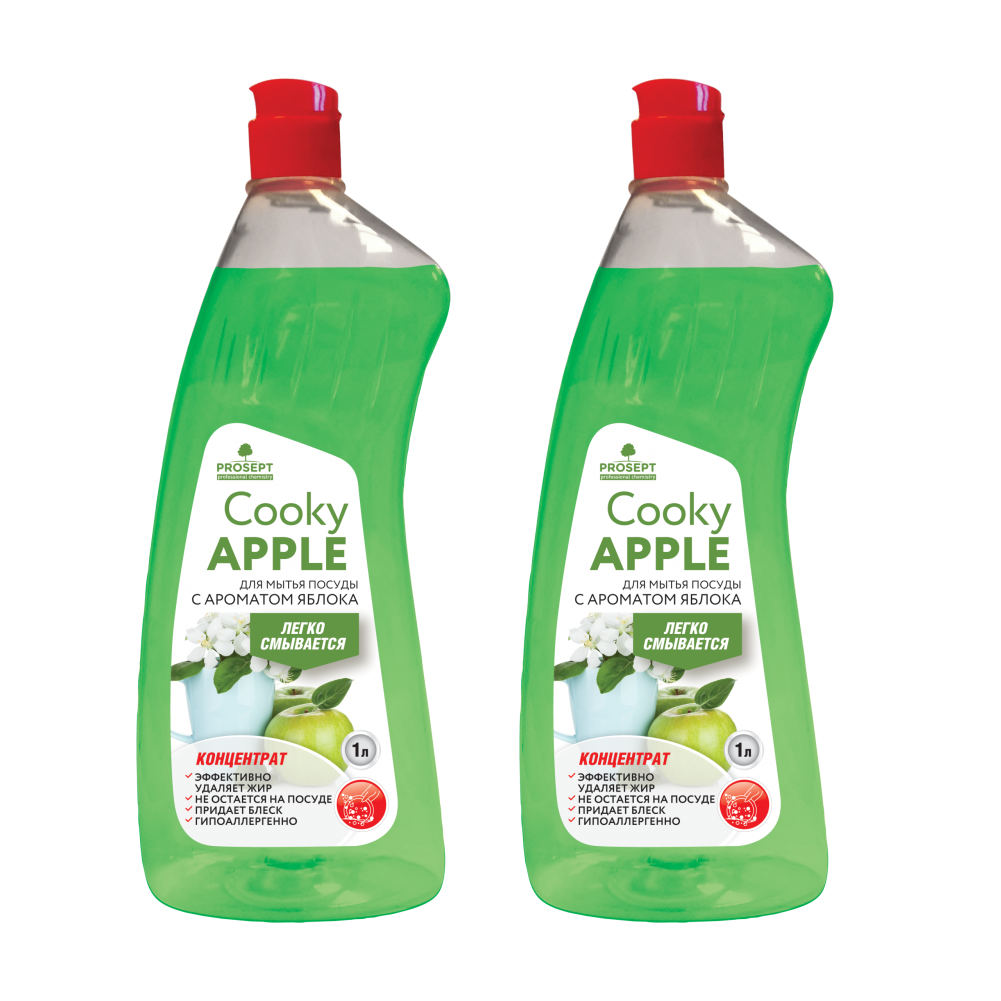

Комплект Гель для мытья посуды Prosept Cooky Apple с ароматом яблока 1 литр х 2 шт, Cooky