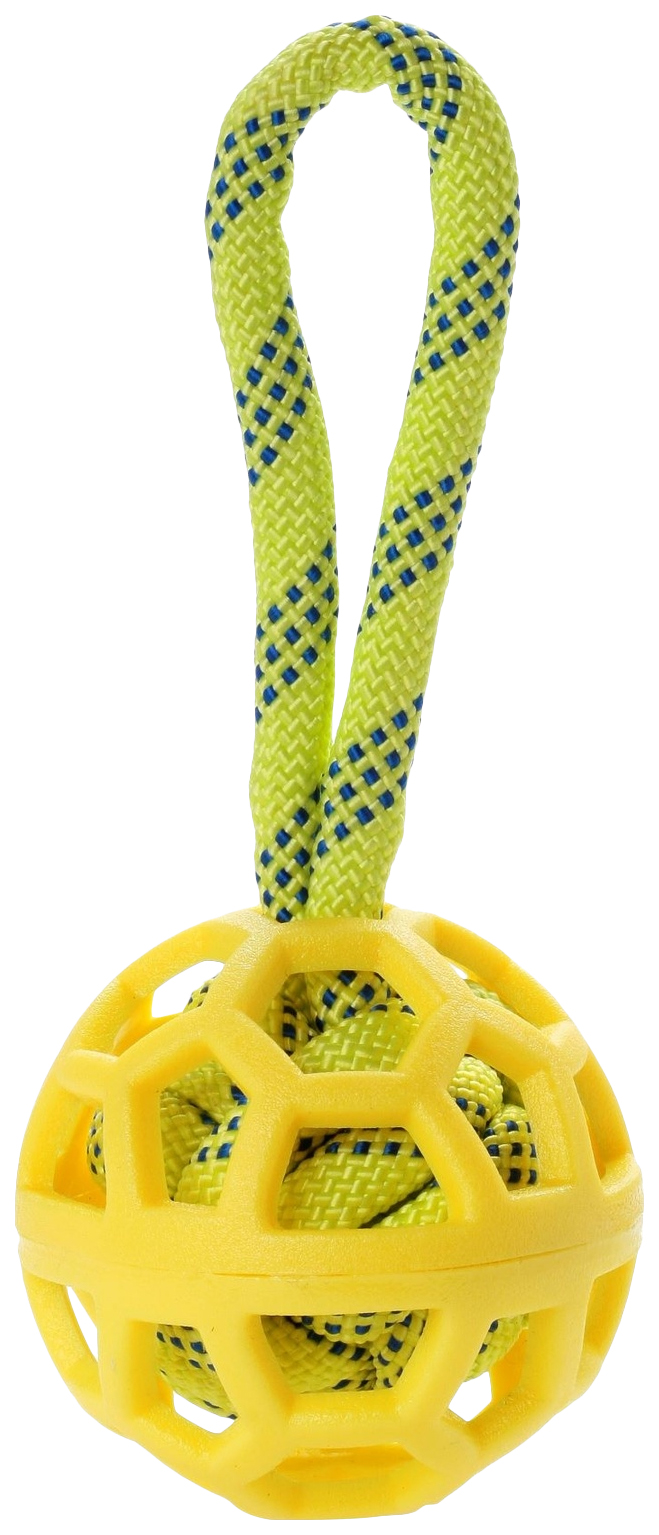 Ажурный мяч на веревке Kitty City, 9x21 см, желтый