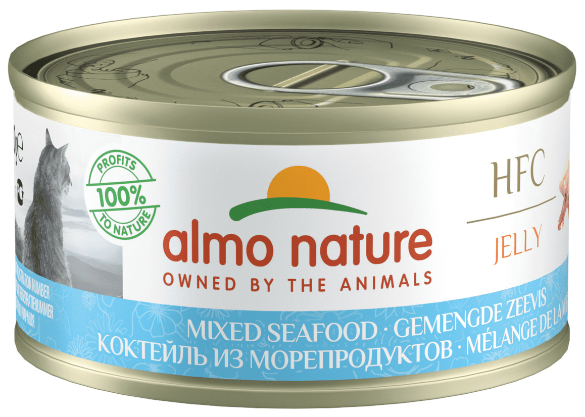 

Влажный корм для кошек Almo Nature HFC Jelly, с морепродуктами, 24x70 г