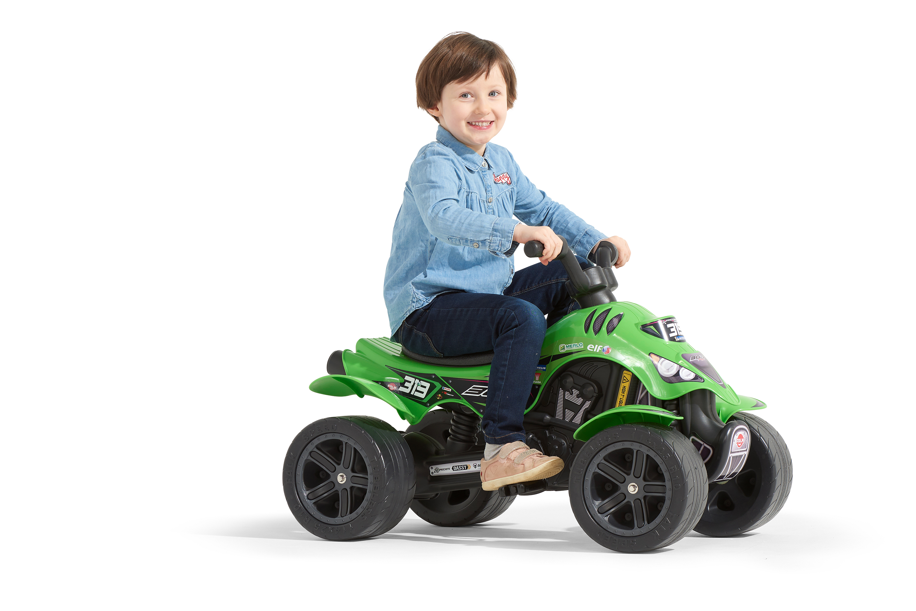 

Квадроцикл FALK "Bud Racing" с педалями и цепным приводом F609BR, Зеленый
