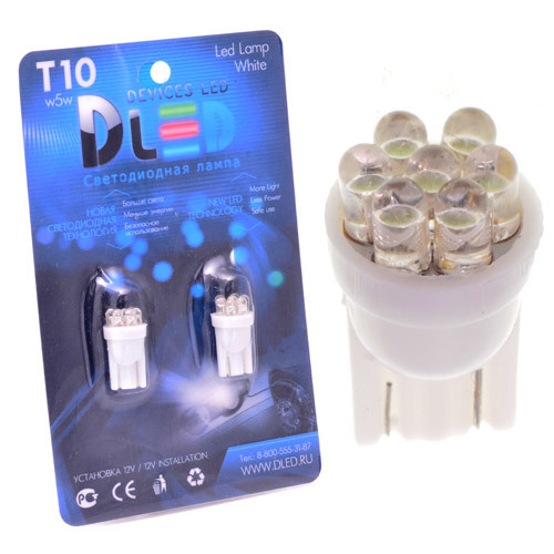 

Светодиодная автомобильная лампа T10 - W5W - 7 Dip-Led (Комплект 2 лампы.), T10 - W5W - 7 Dip-Led