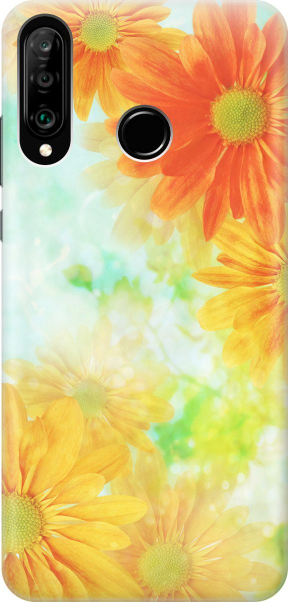 

Чехол на Honor 20 Lite/20s/Huawei P30 Lite "Оранжевые цветы", Желтый;зеленый, 280