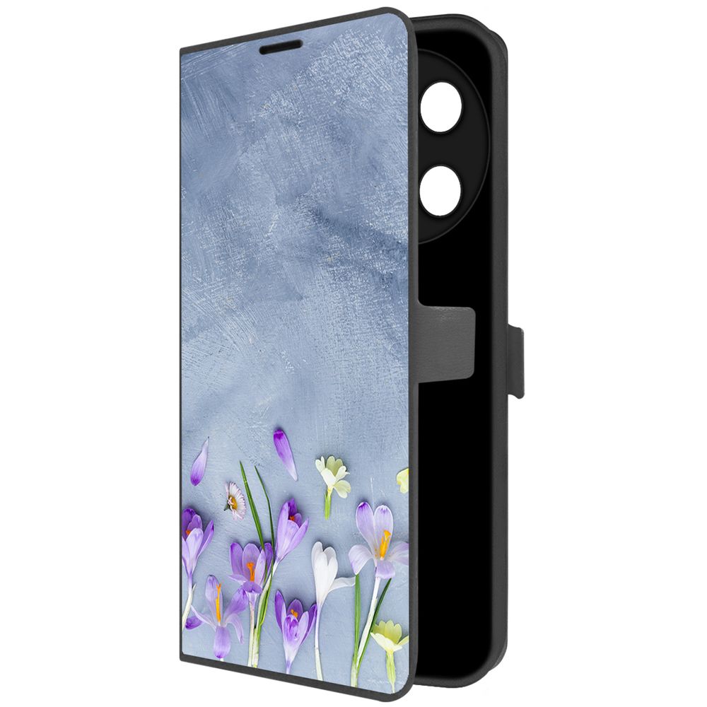 

Чехол-книжка Krutoff Eco Book для TECNO Camon 30 Pro 5G Цветочное настроение (черный)