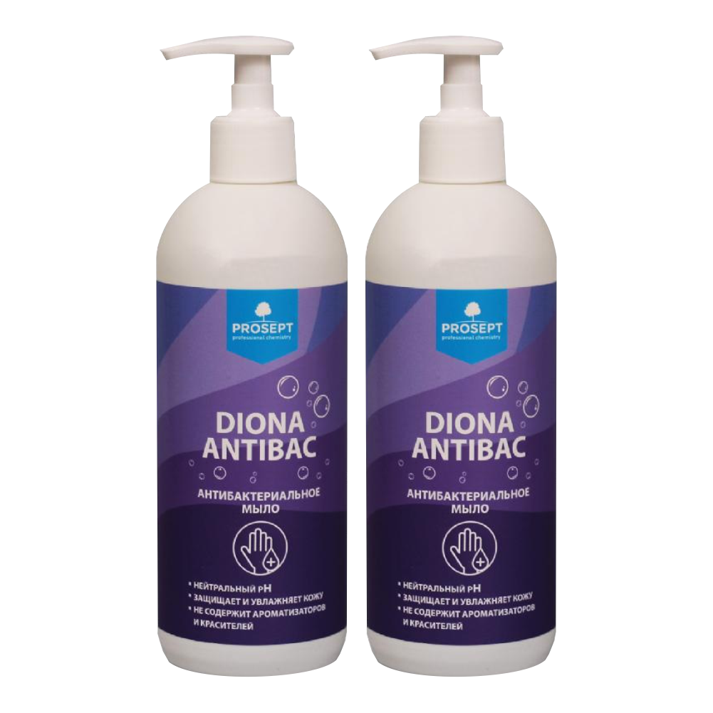 Комплект Антибактериальное жидкое мыло Prosept Diona Antibac 500 мл х 2 шт антибактериальное жидкое мыло чистея 300 мл