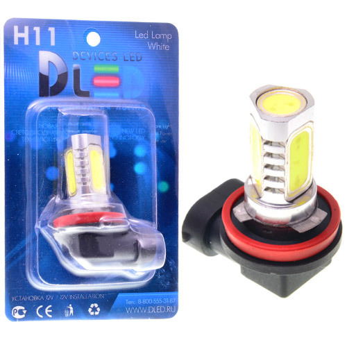 Светодиодная автомобильная лампа H11 - 6W (1 лампа в упаковке)