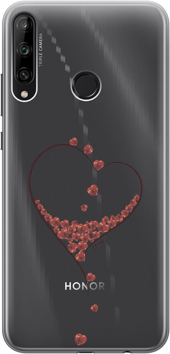 

Чехол на Honor 9C/Huawei P40 Lite E "Little hearts" прозрачный, Прозрачный;черный, 128