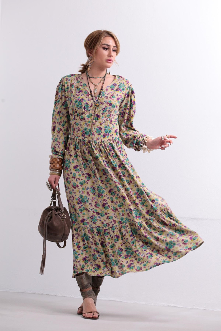 

Платье женское Saman Butik 17843 бежевое S (доставка из-за рубежа), 17843