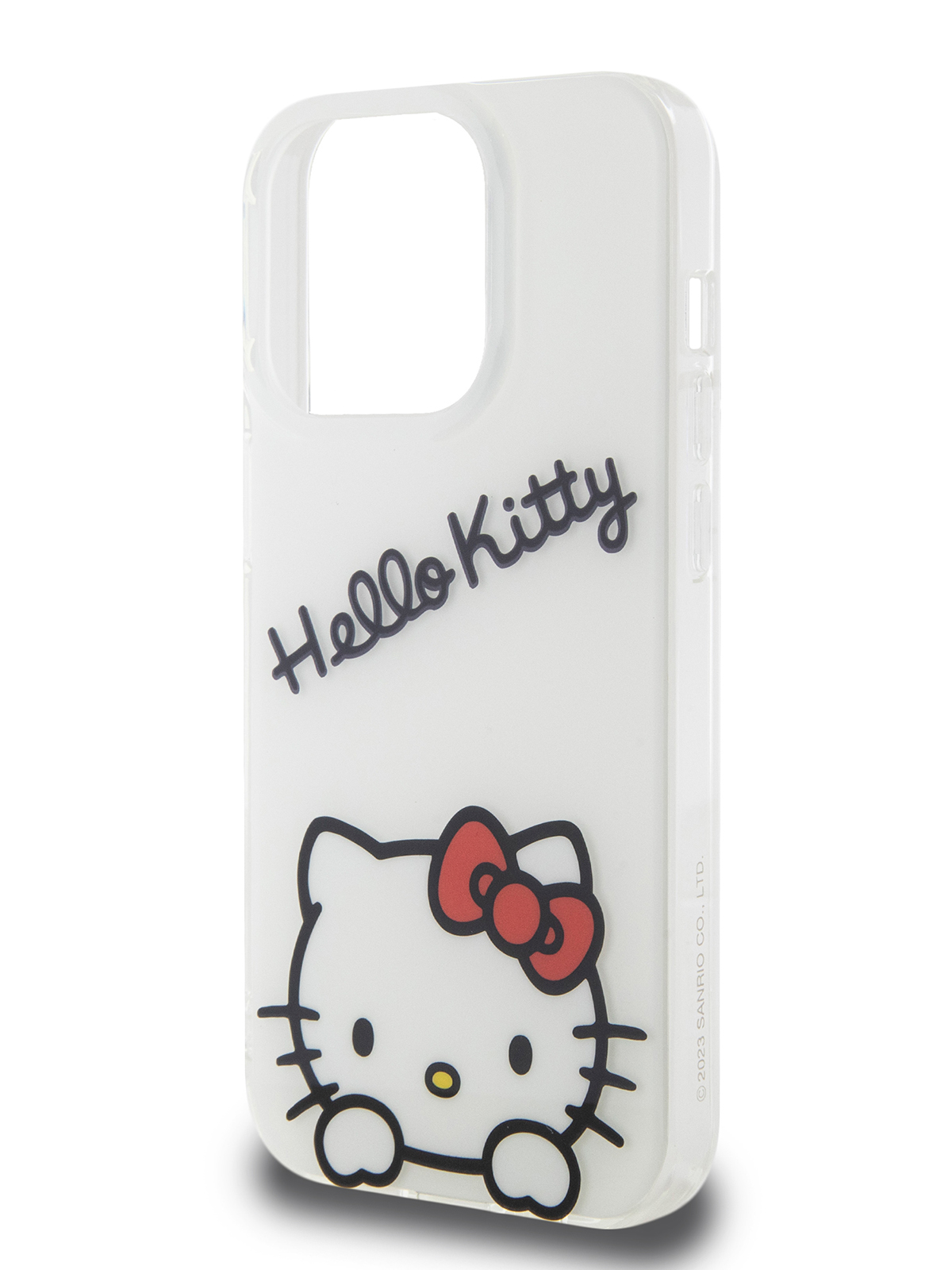 Чехол Hello Kitty для iPhone 15 Pro с ремешком на шею или через плечо белый