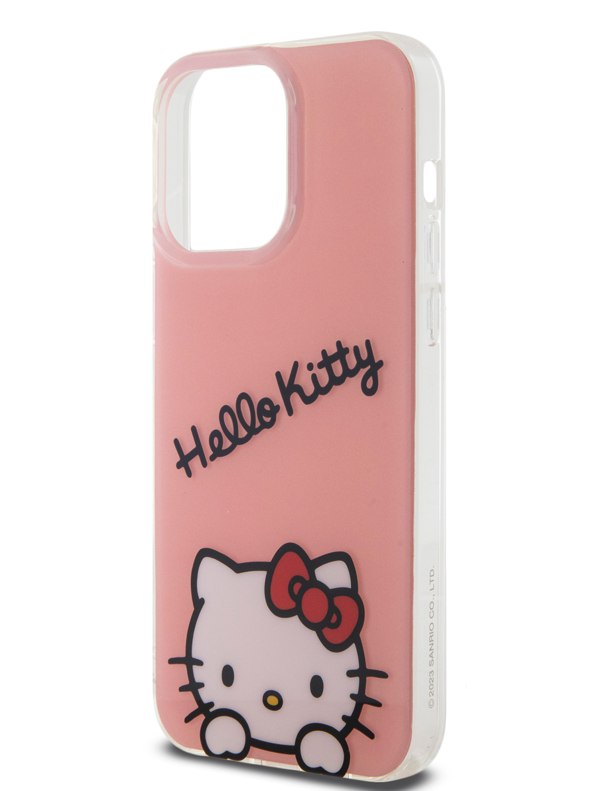 Чехол Hello Kitty для iPhone 15 Pro Max с ремешком на шею или через плечо розовый