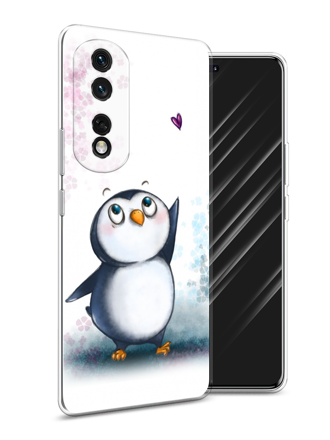 

Чехол Awog на Honor 80 Pro "Пингвин и сердечко", Белый, 6120450-1