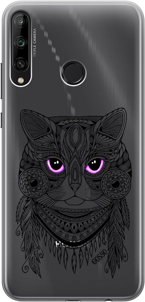 

Чехол на Honor 9C/Huawei P40 Lite E "Grand Cat" прозрачный, Прозрачный;фиолетовый, 128