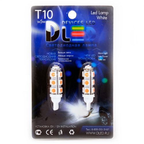 

Светодиодная автомобильная лампа T10 - W5W - 13 SMD 5050 (пурпурная) 2 шт пурпурная, T10 - W5W - 13 SMD 5050 (пурпурная) пурпурная