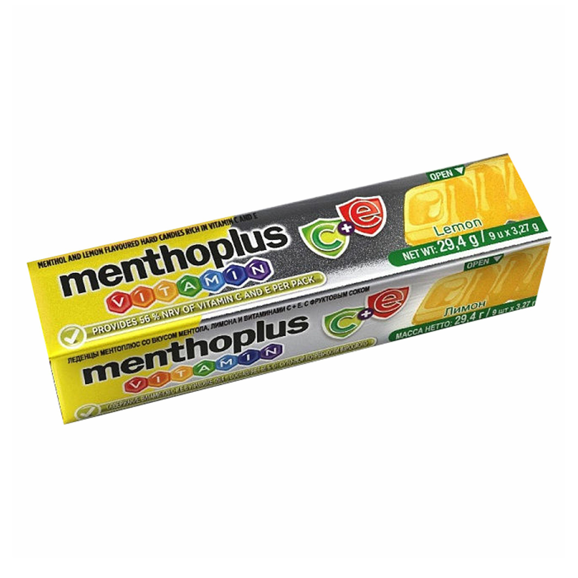 Леденцы Menthol Plus Vitamin C+E Lemon 3,27 г х 9 шт