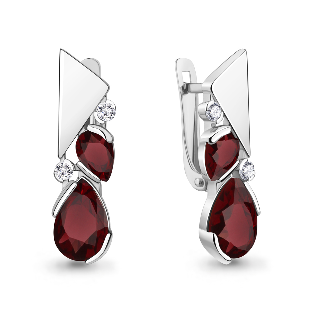 

Серьги из серебра с гранатом Aquamarine Aquamarine 4778803А_925_р, 4778803А_925_р
