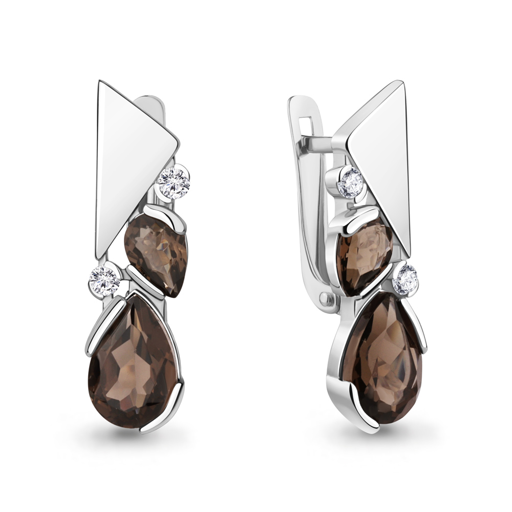 

Серьги из серебра с кварцем Aquamarine Aquamarine 4778801А_925_р, 4778801А_925_р