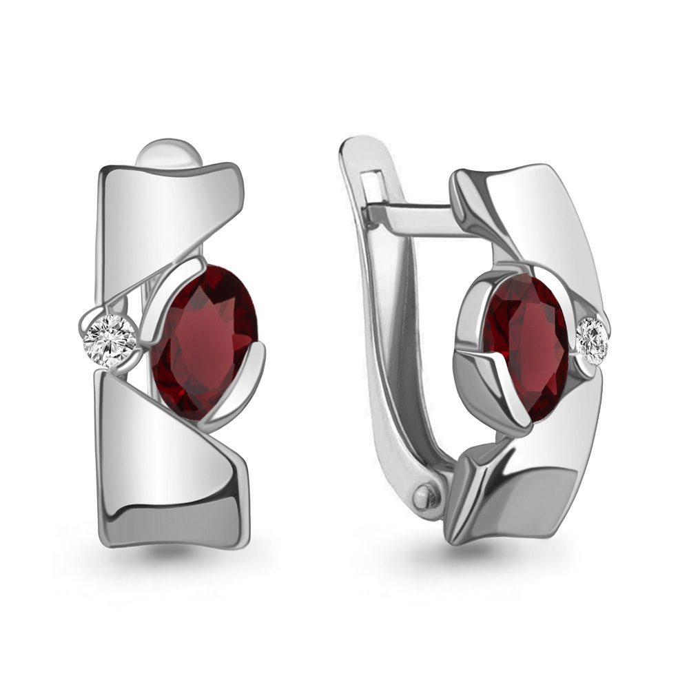 

Серьги из серебра с гранатом Aquamarine Aquamarine 4778603А_925_р, 4778603А_925_р