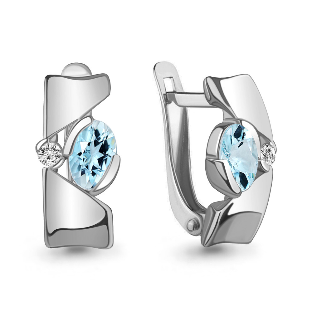 

Серьги из серебра с топазом Aquamarine Aquamarine 4778602А_925_р, 4778602А_925_р