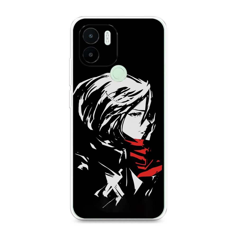 

Чехол на Redmi A1+ "Микаса минимализм", Черный;серый;красный, 316750-4